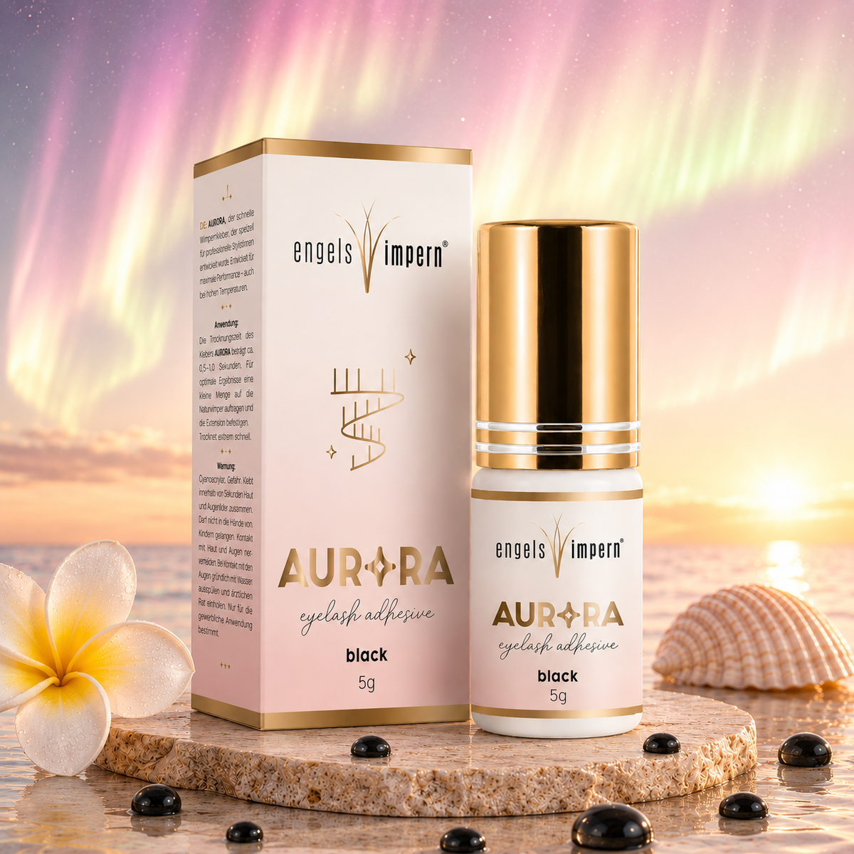AURORA schwarzer Bestseller Wimpernkleber 5 g für professionelle Wimpernverlängerung