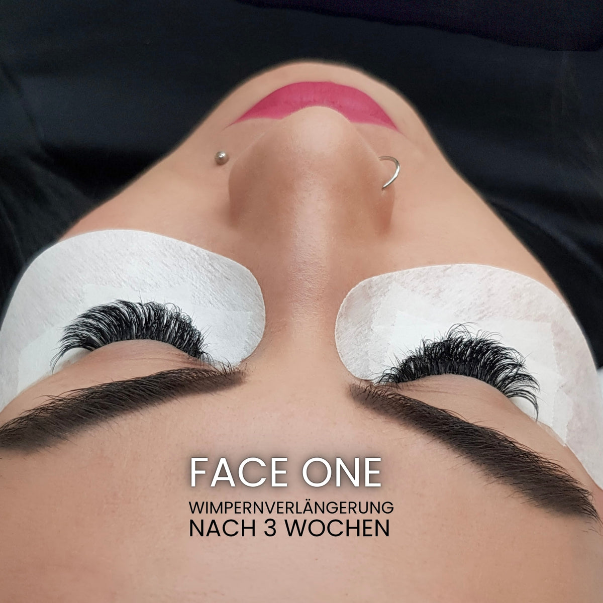 Wimpernextensions mit FACE ONE Wimpernkleber nach 3 Wochen – Ergebnis der Haltbarkeit