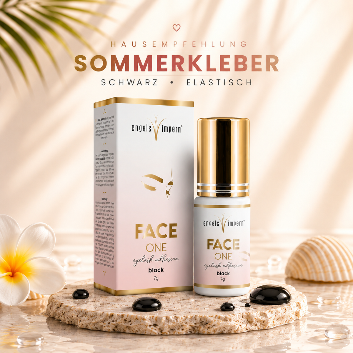 FACE ONE schwarzer Wimpernkleber für warme Arbeitsbedingungen bei professioneller Wimpernverlängerung