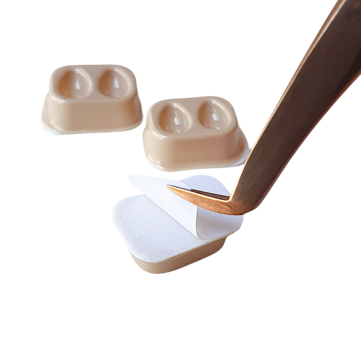 Glue Holder „2er-Tropfenfach“ – selbstklebende Kleberpaletten (100 Stück, Nude)