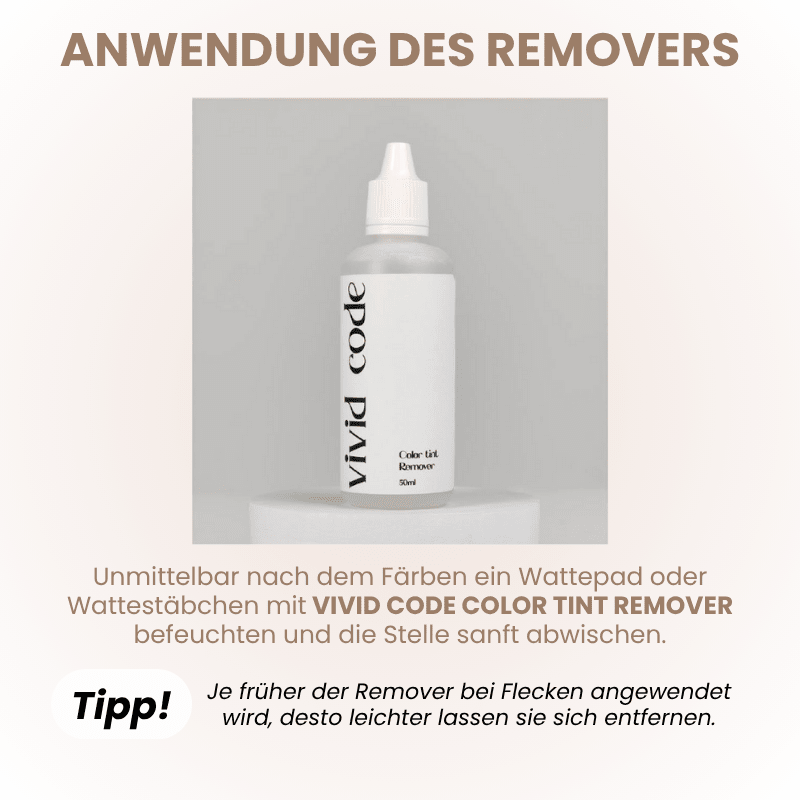 Anwendung des Vivid Code Color Tint Remover – Anleitung zur Entfernung von Farbflecken nach dem Augenbrauenfärben