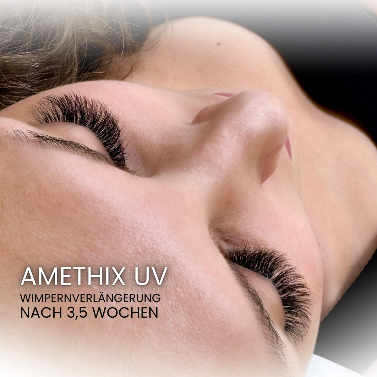 Haltbarkeit der Wimpernverlängerung nach 3,5 Wochen mit AMETHIX UV LED Wimpernkleber