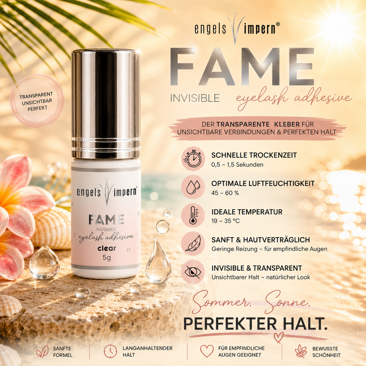 FAME INVISIBLE transparenter Wimpernkleber – Produktvorteile für professionelle Wimpernverlängerung