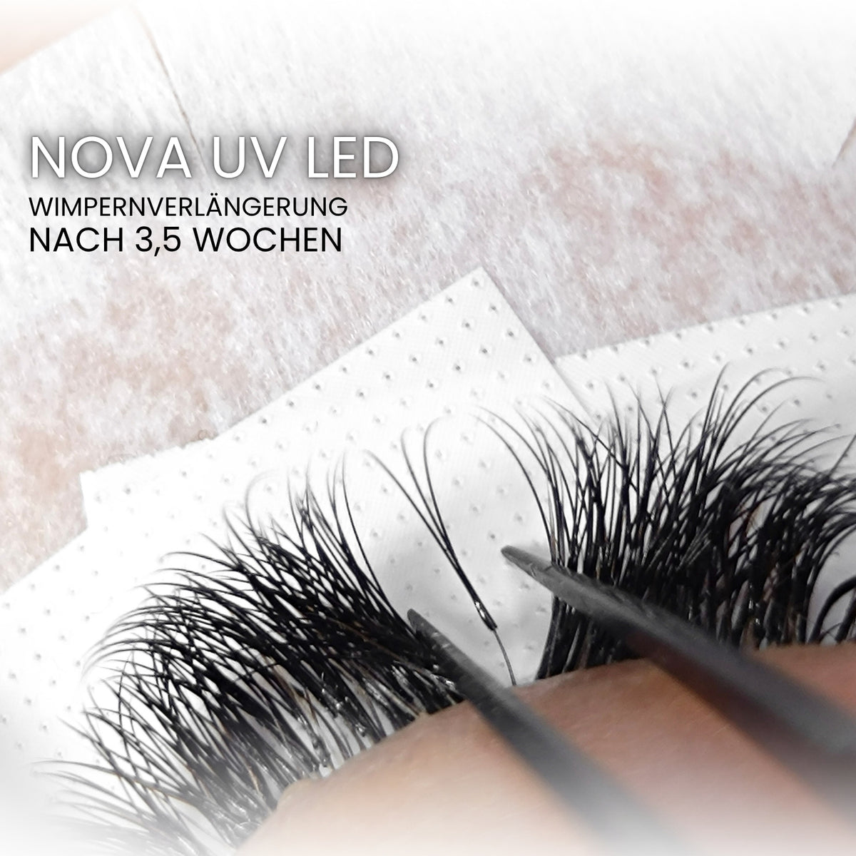 Haltbarkeit der Wimpernverlängerung nach 3,5 Wochen mit NOVA UV LED Wimpernkleber