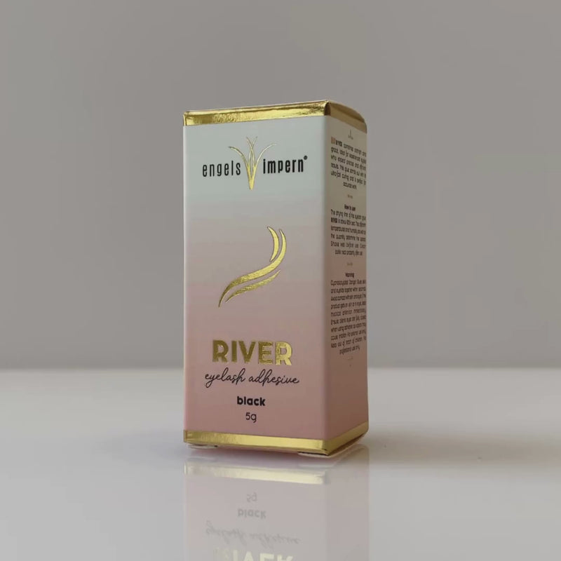 RIVER schwarzer Wimpernkleber 5 g mit Verpackung im Produktvideo