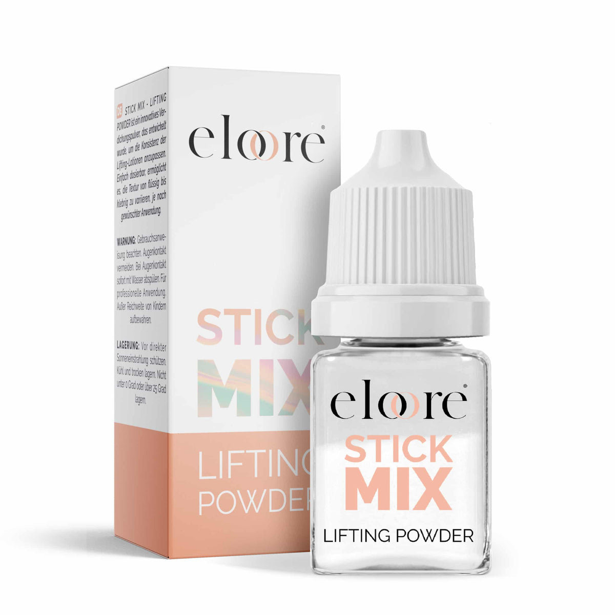 eloore® STICK MIX Lifting Pulver - 3g Flasche und Verpackung